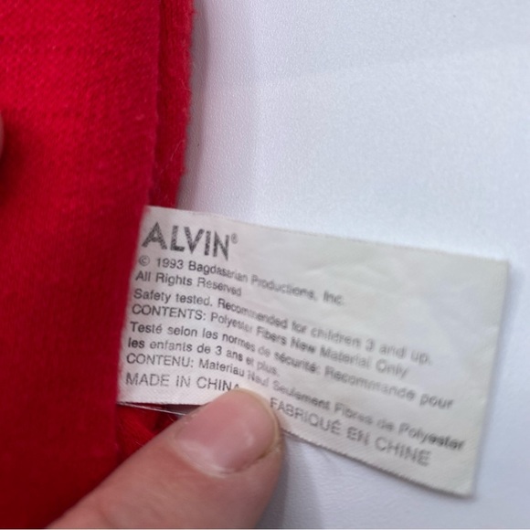 Vintage Rare 1993 Alvin & The Chipmunks Hand Puppet Plush Doll 80s Cartoons TV - Picture 12 of 15